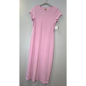 NWT Free People Essential Slim Midi T-Shirt Dress Lrg 8142 Candy Lilac Pink SS